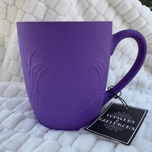 Cobwebs & Cauldrons Purple Skeleton Heart Hands Mug 16 oz